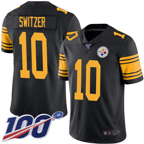 Men Pittsburgh Steelers Football #10 Limited Black Ryan Switzer 100th Season Rush Vapor Untouchable Nike NFL Jersey
